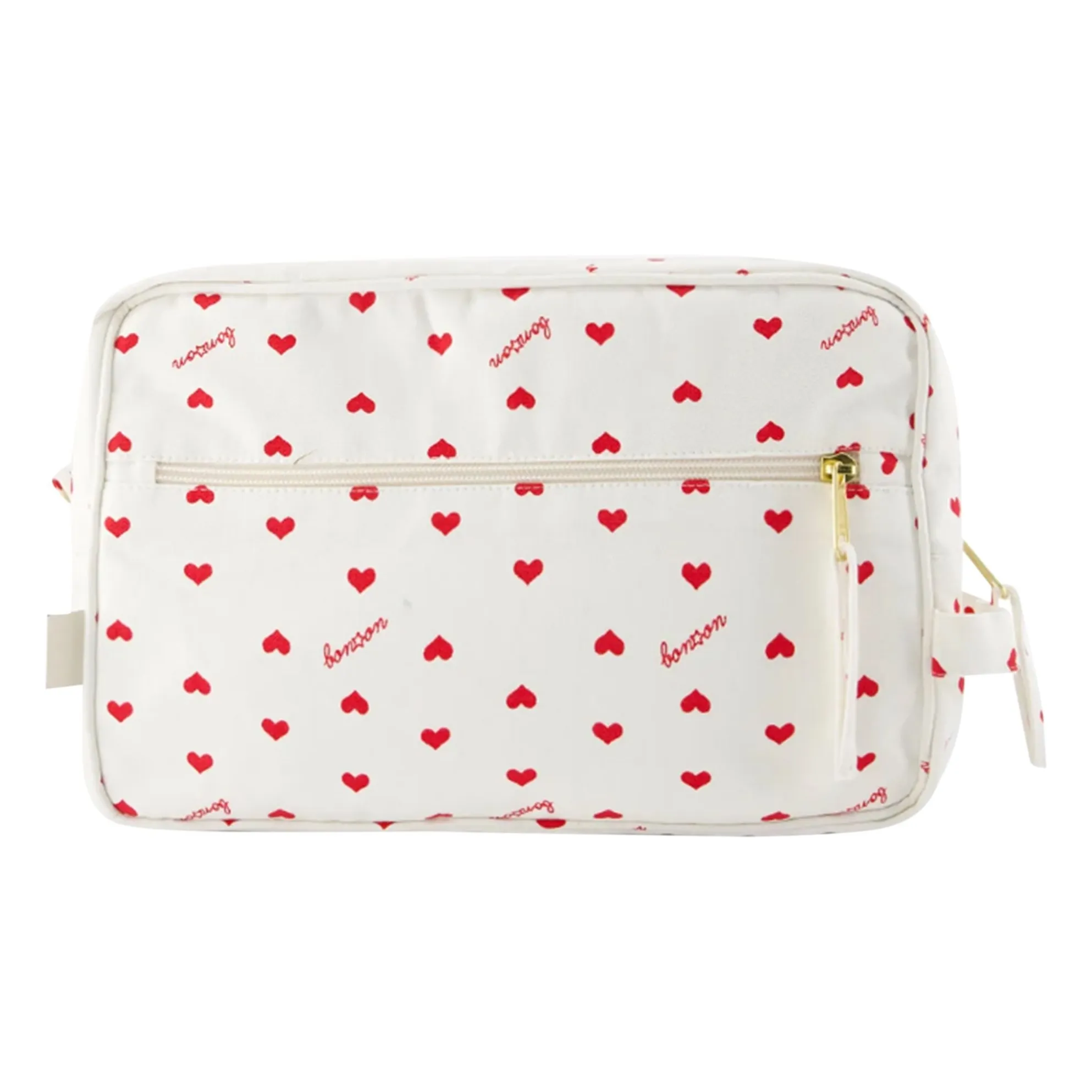 Bonton Ecru Hearts Toilet Bag