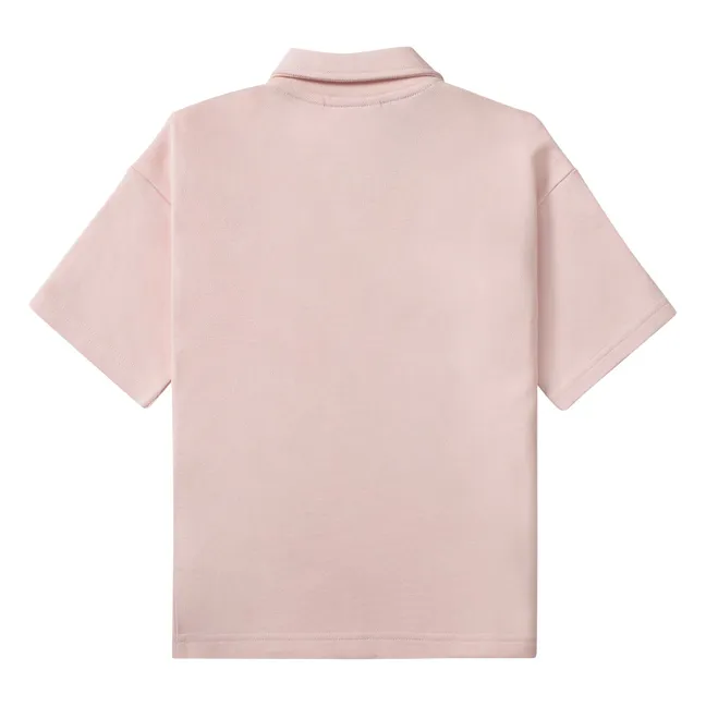 Polo Oversize Logo Bio-Baumwolle | Blassrosa