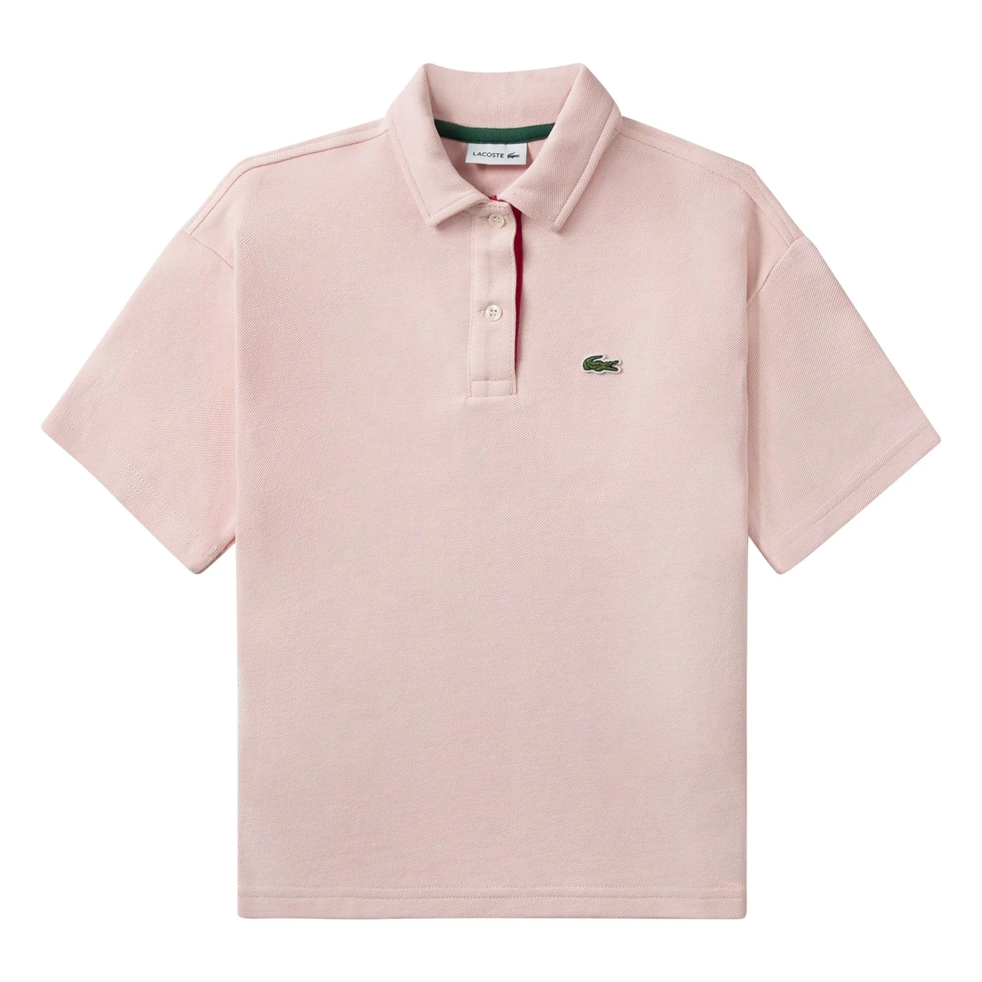 Lacoste Pale Pink Oversize Logo Polo Shirt Organic Cotton