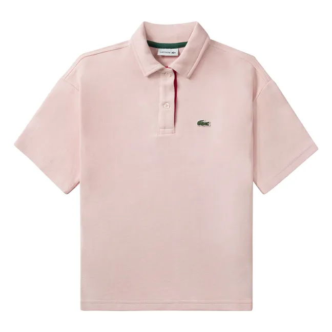Polo oversize con logotipo Algodón orgánico | Rosa Pálido
