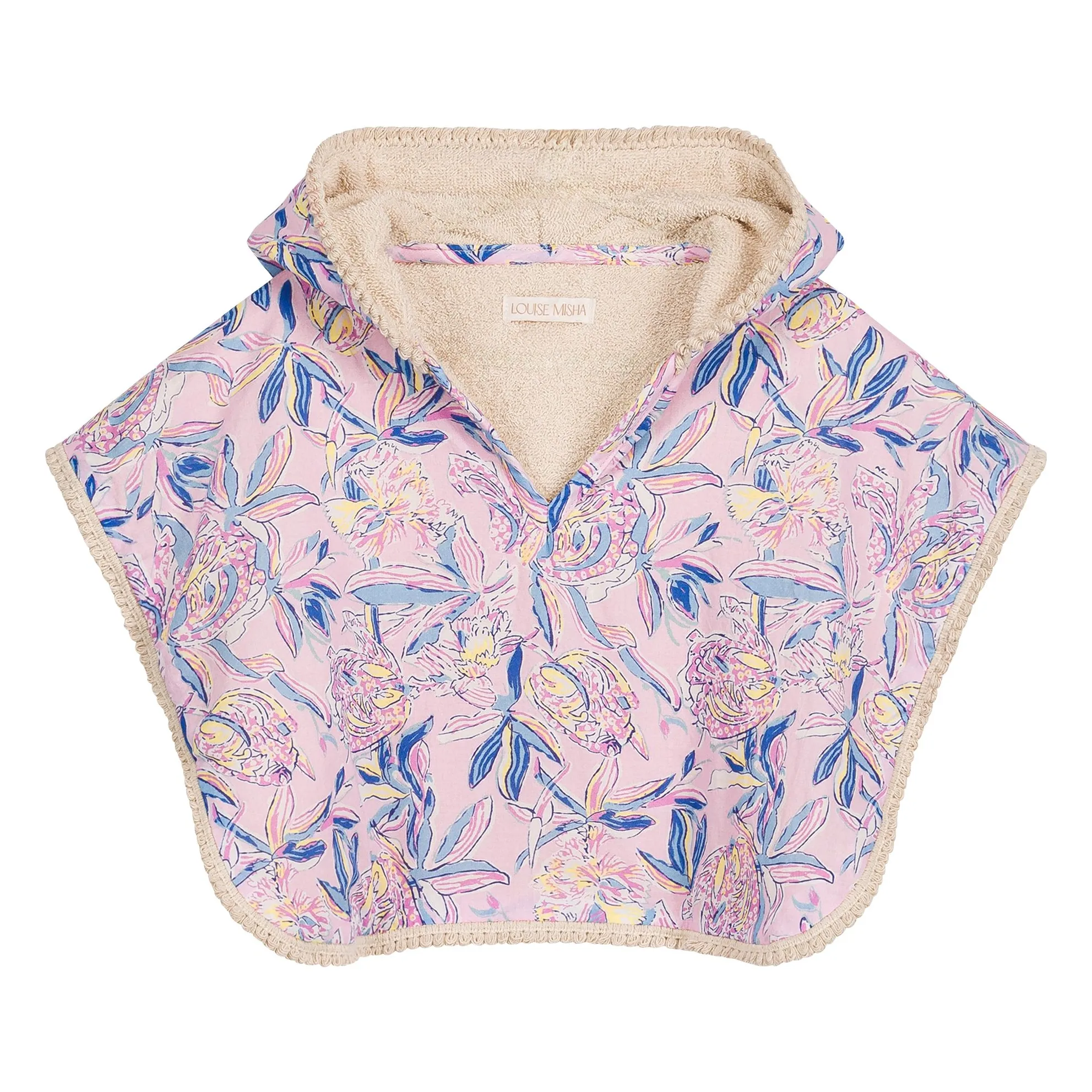 Louise Misha Pale Pink Mael Bath Poncho In Organic Cotton