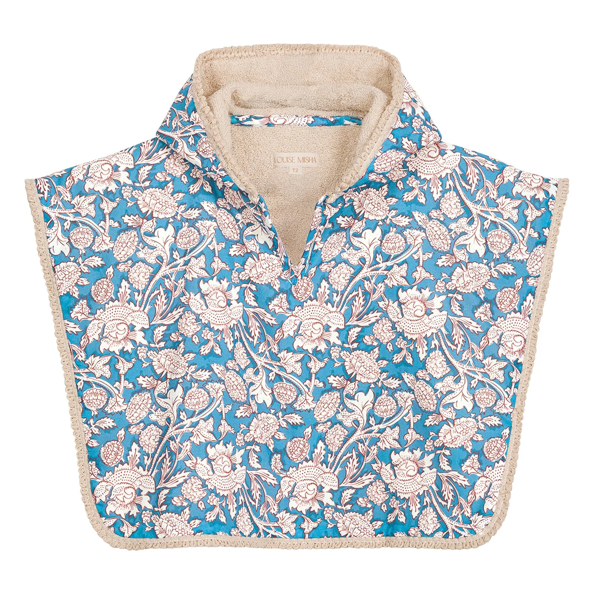 Louise Misha Blue Mael Bath Poncho In Organic Cotton