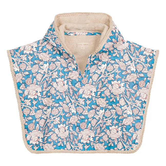 Mael bath poncho in organic cotton | Blue