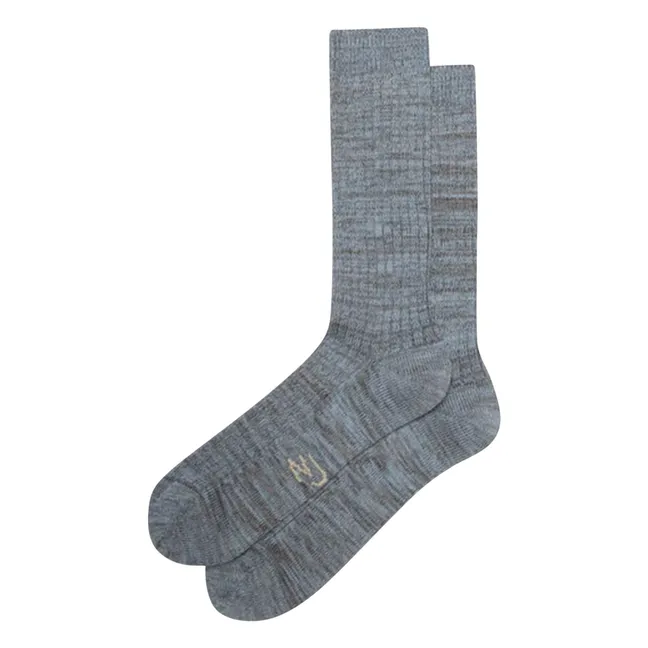 Rasmusson Rib socks | Grey blue