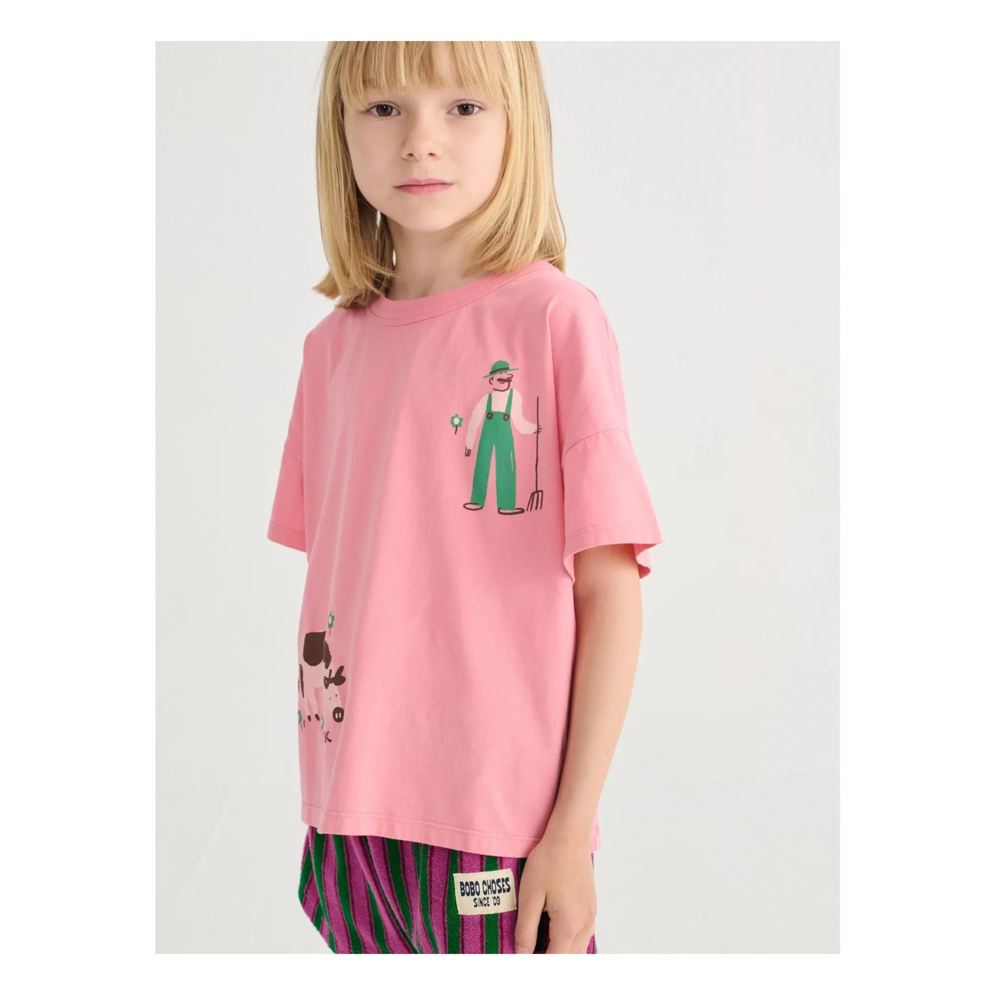 T-shirt Ferme Coton Bio | Rose- Image produit n°4