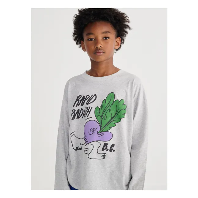 T-shirt Rapid Radish Coton Bio | Gris chiné