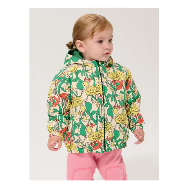 Chaqueta reversible de fibra reciclada Colorblock para bebé | Amarillo