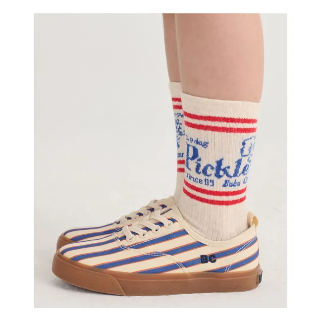 Striped Lace-up Sneakers | Blue