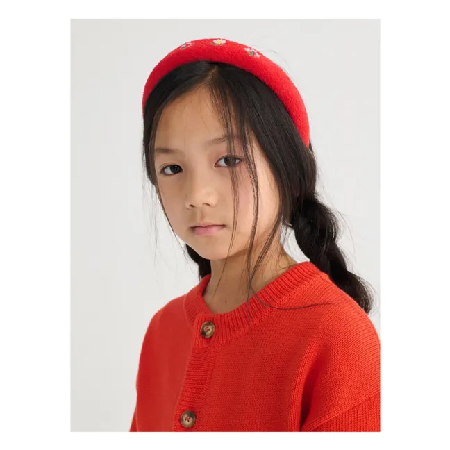 Daisy Headband Recycled Fiber Sponge | Red