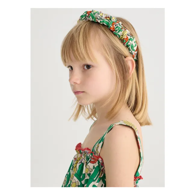 Flowered Headband Recycled Fiber | White