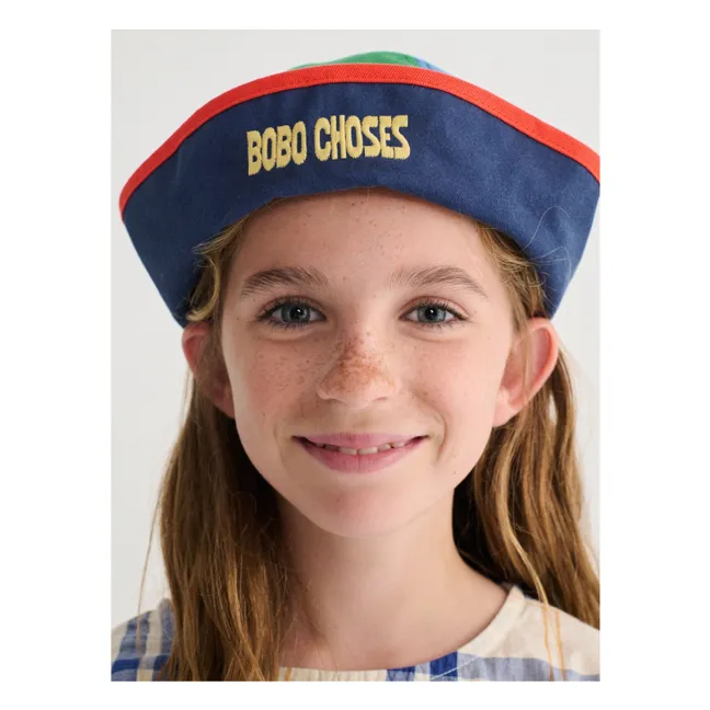 Colorblock Recycled Fiber Sailor Beret | Navy blue