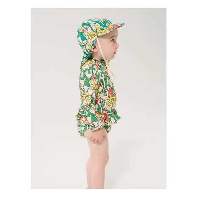 Chapeau de Bain Fleuri Bébé | Blanc