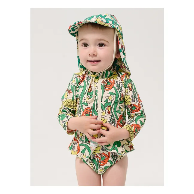 Chapeau de Bain Fleuri Bébé | Blanc