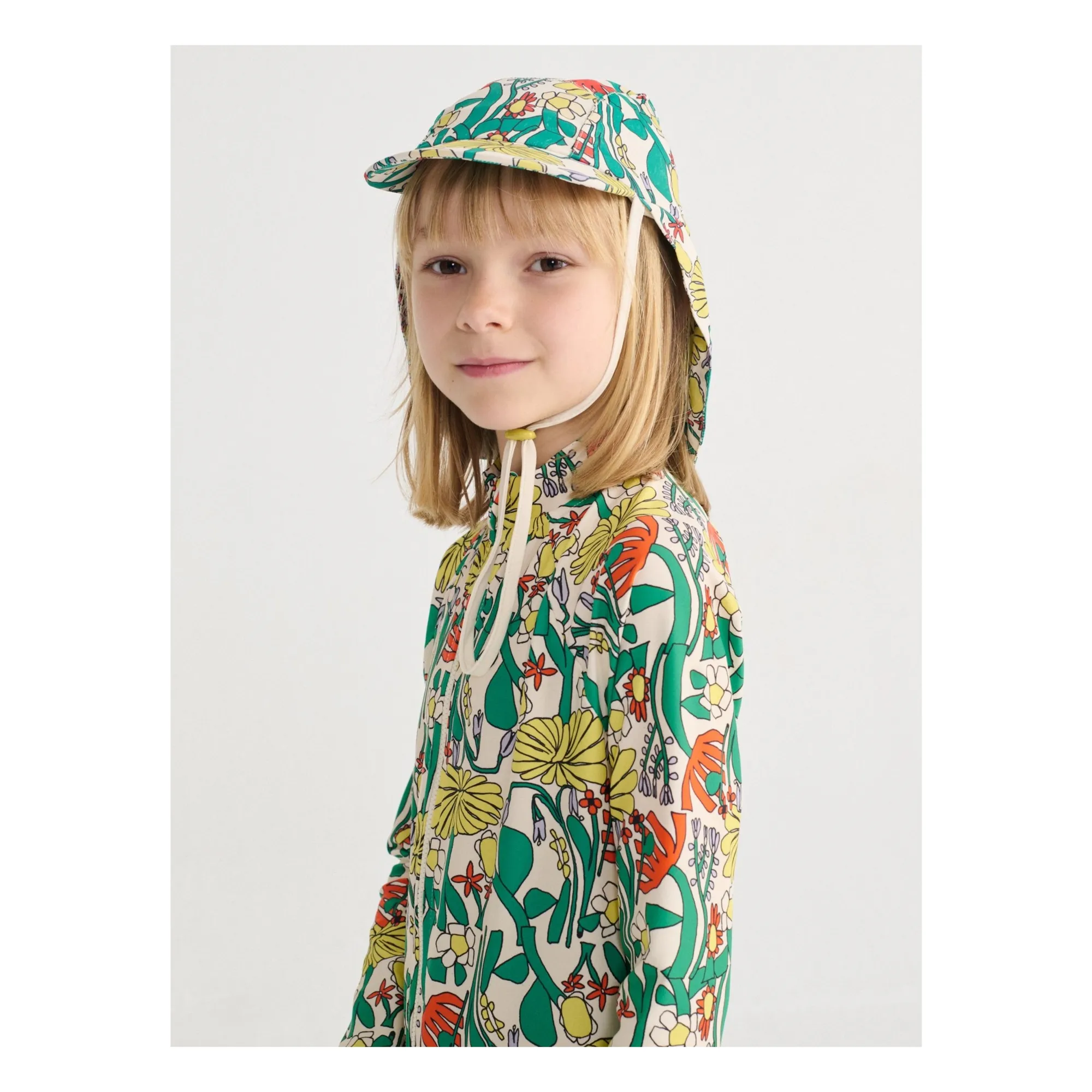 Chapeau de Bain Fleuri | Blanc- Image produit n°1