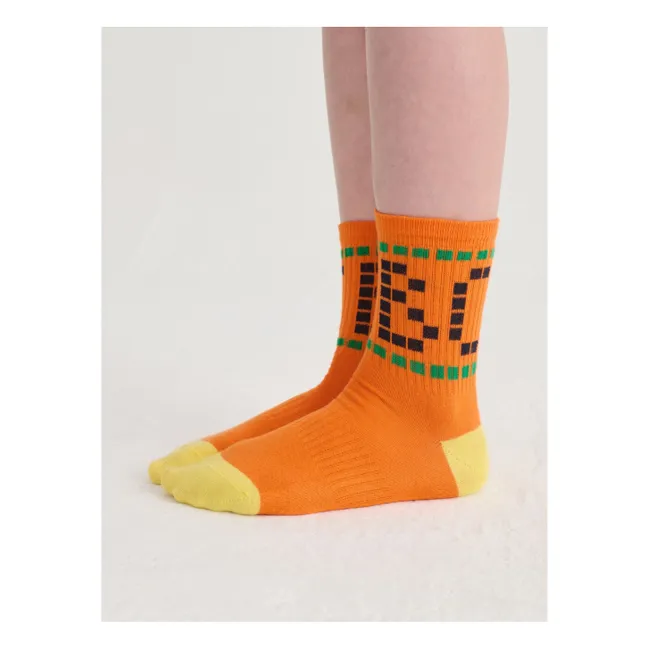 Set di 2 paia di calzini in cotone biologico Bobo Choses | Arancione