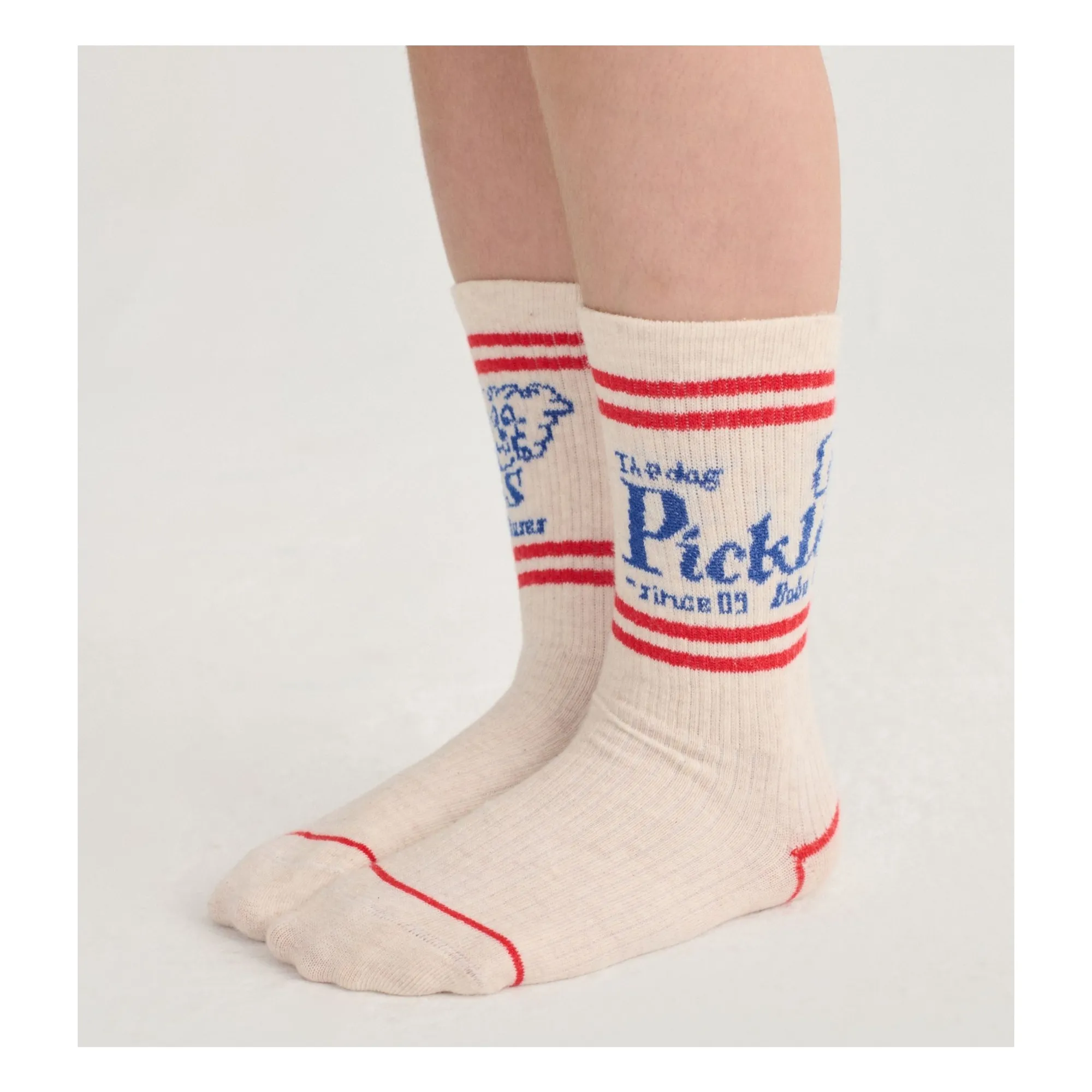 Chaussettes Hautes The Dog Pickles Coton Bio | Ecru- Image produit n°2