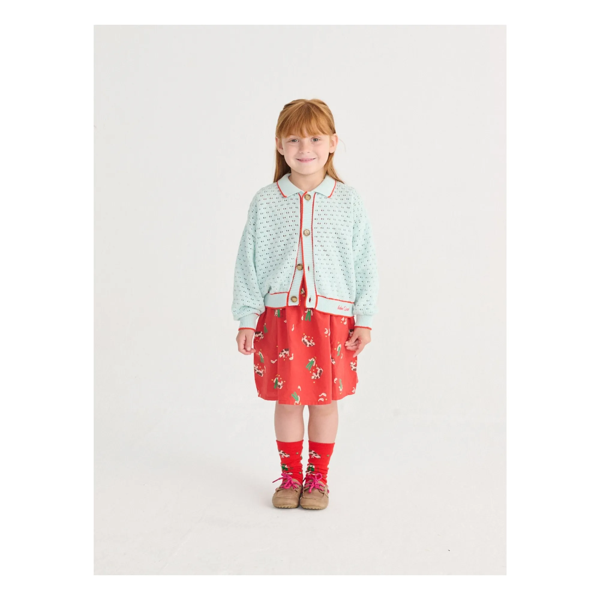 Robe Ferme Coton Bio | Rouge- Image produit n°2