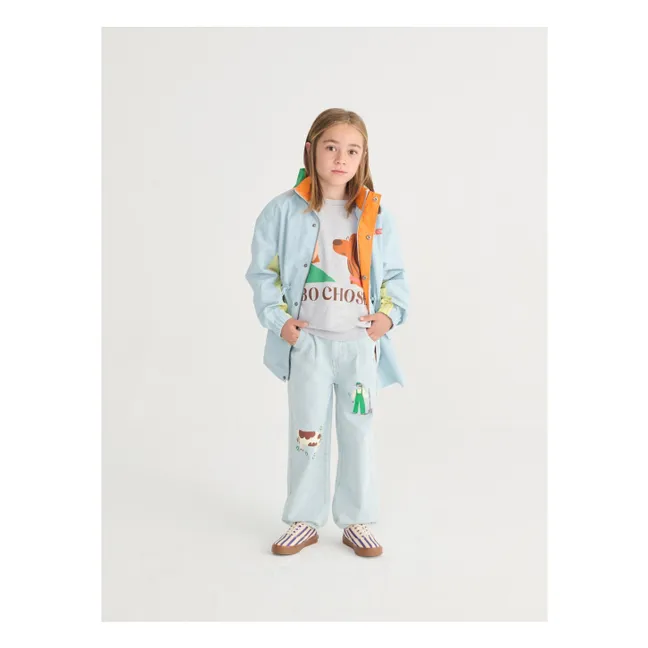 Chaqueta impermeable de fibra reciclada | Azul Claro