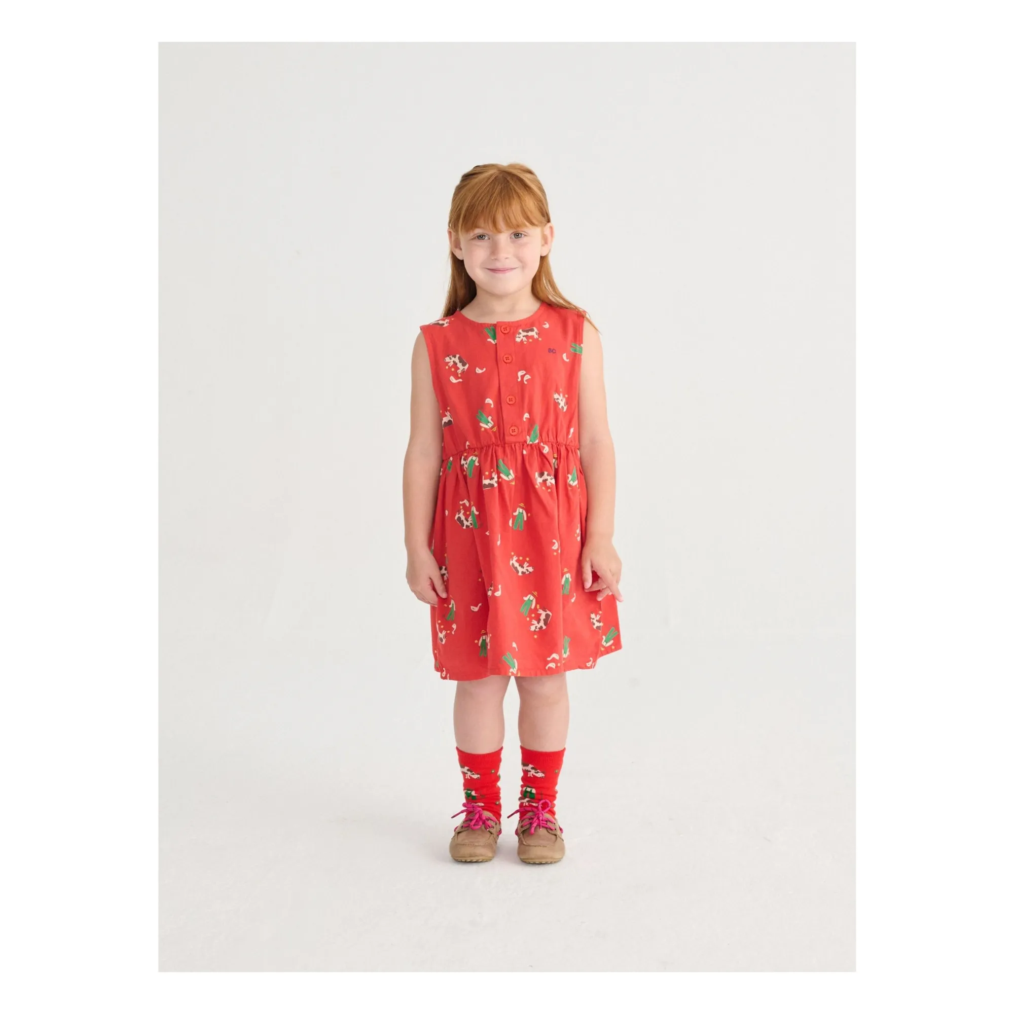 Robe Ferme Coton Bio | Rouge- Image produit n°1