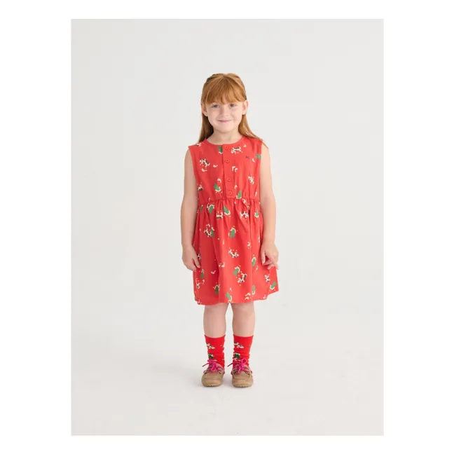 Vestido de granja de algodón ecológico | Rojo