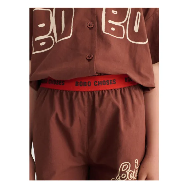 Pantalones cortos elásticos de algodón ecológico Bobo Choses | Marrón