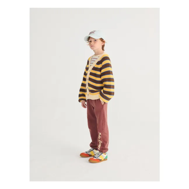 Cardigan Rayé Coton Bio | Jaune