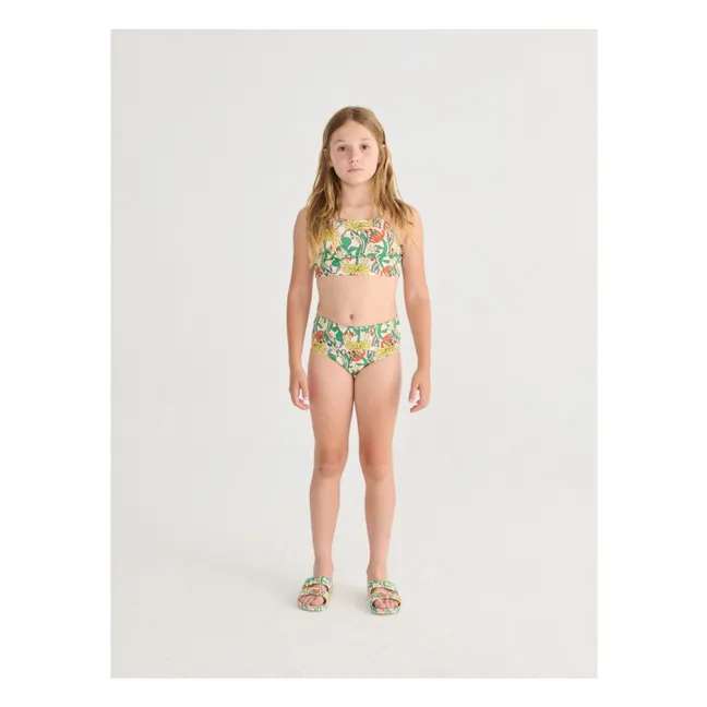 Maillot de Bain Fleuri Fibres Recyclées | Ecru