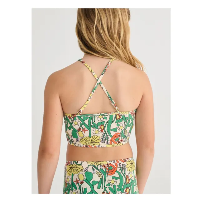 Maillot de Bain Fleuri Recycled Fibers | Ecru