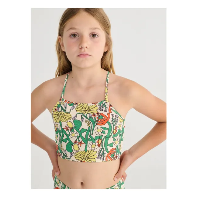 Maillot de Bain Fleuri Recycled Fibers | Ecru