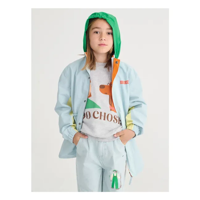 Chaqueta impermeable de fibra reciclada | Azul Claro