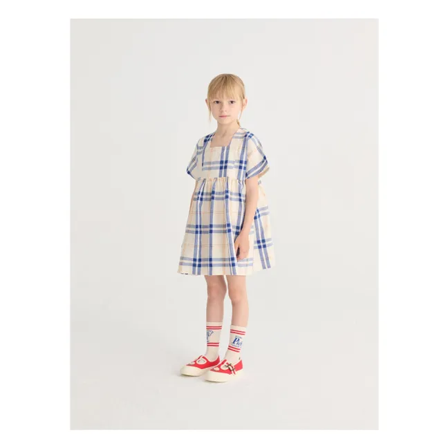 Robe Tartan Coton Bio | Ecru