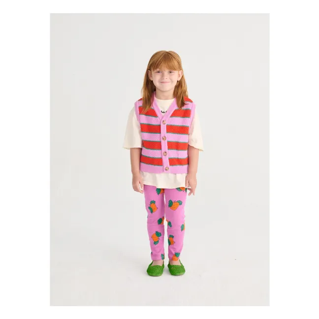 Chaleco sin mangas a rayas de algodón ecológico | Violeta