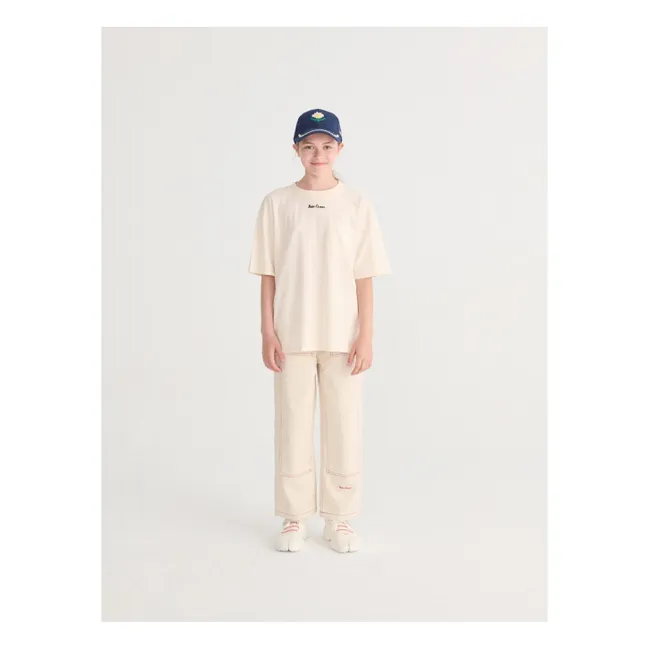 Organic Cotton Twill Panel Pants | White