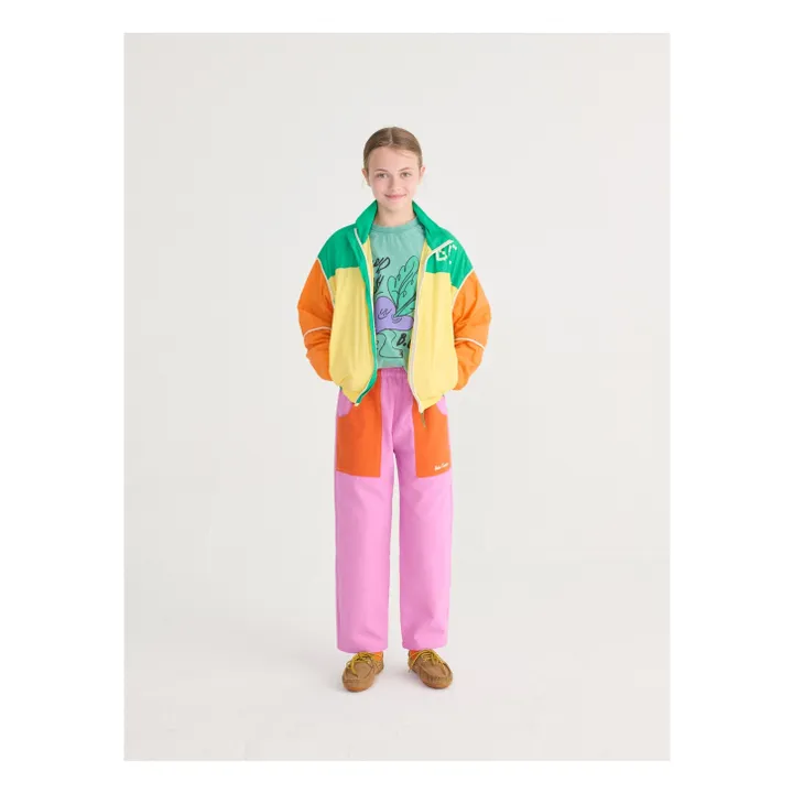 Pantalones de algodón orgánico con bloques de color | Violeta- Imagen del producto n°1