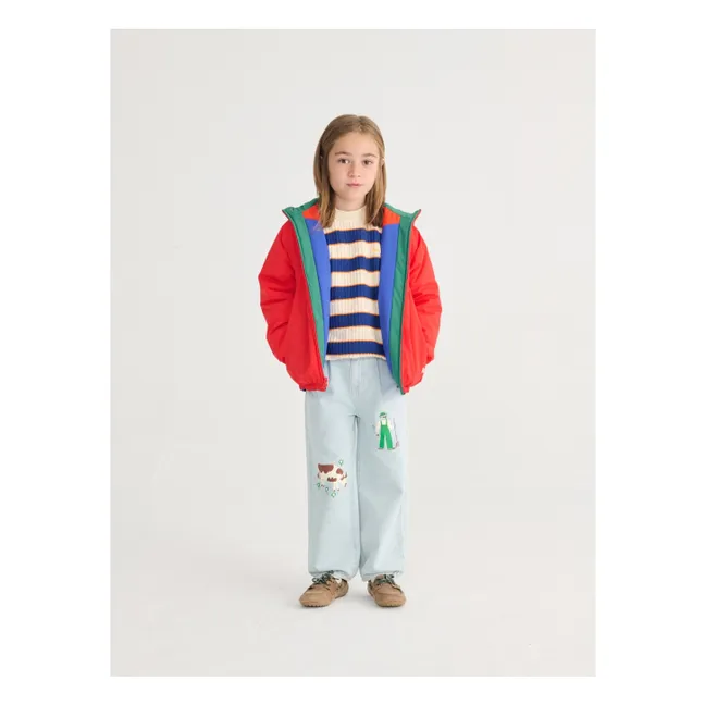 Striped Organic Cotton Sweater | Heather beige