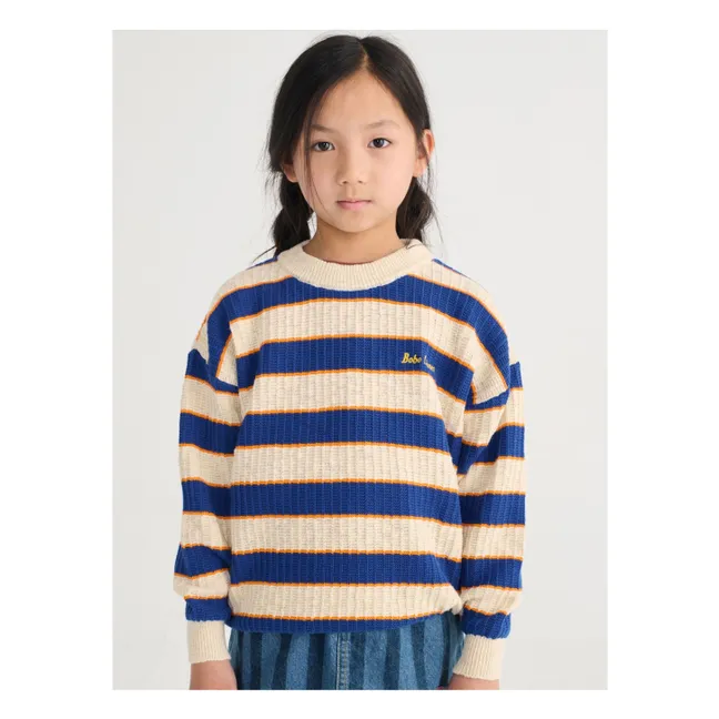 Striped Organic Cotton Sweater | Heather beige