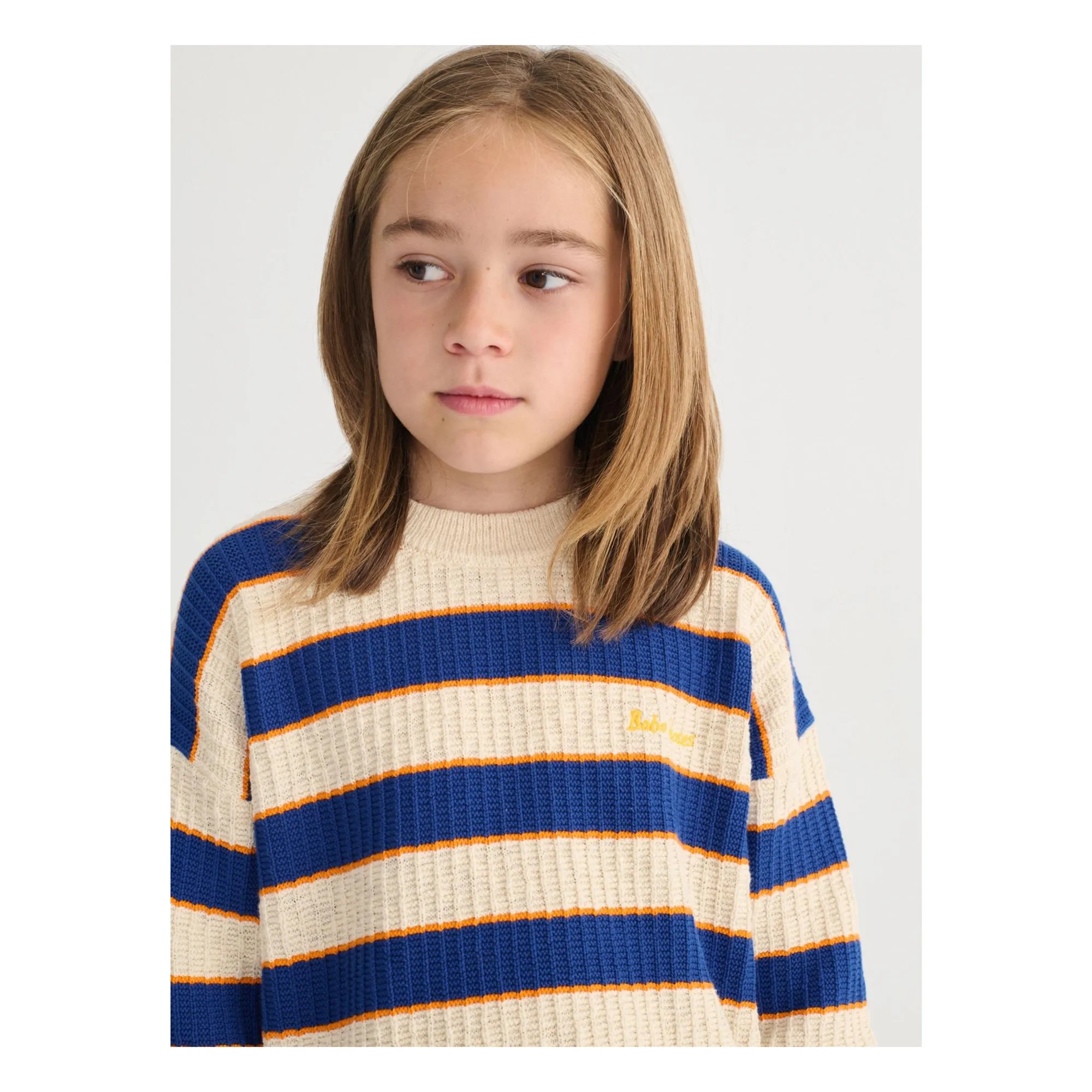 Pull Rayé Coton Bio | Beige chiné- Image produit n°2