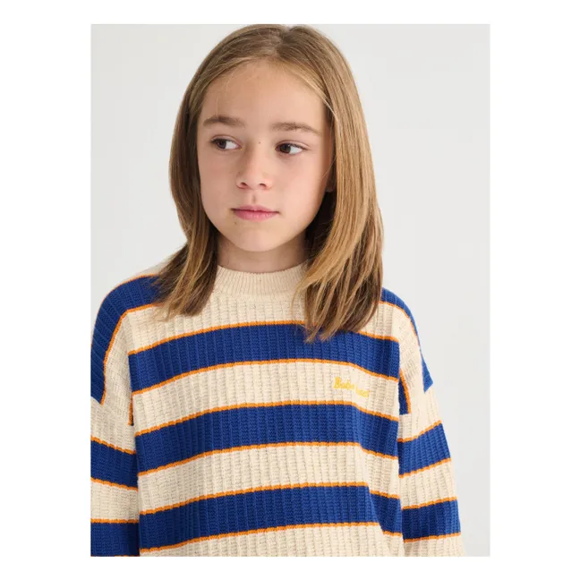 Jersey de rayas de algodón ecológico | Beige chiné