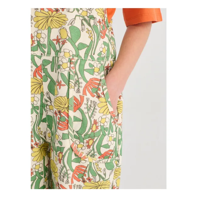 Organic cotton floral overalls | White