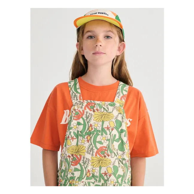 Organic cotton floral overalls | White