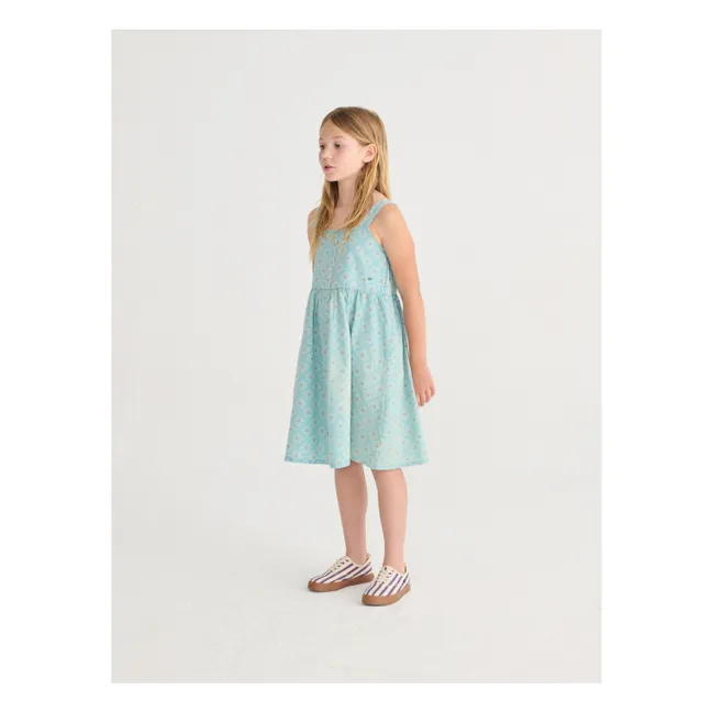 Robe Marguerites Coton Bio | Bleu ciel