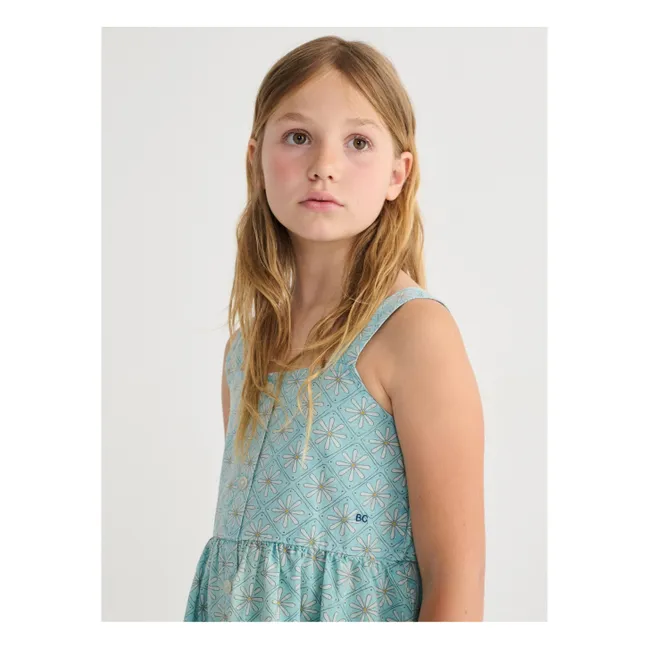 Robe Marguerites Coton Bio | Bleu ciel
