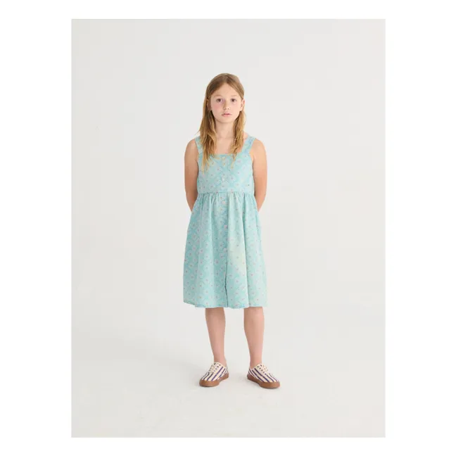 Robe Marguerites Coton Bio | Bleu ciel
