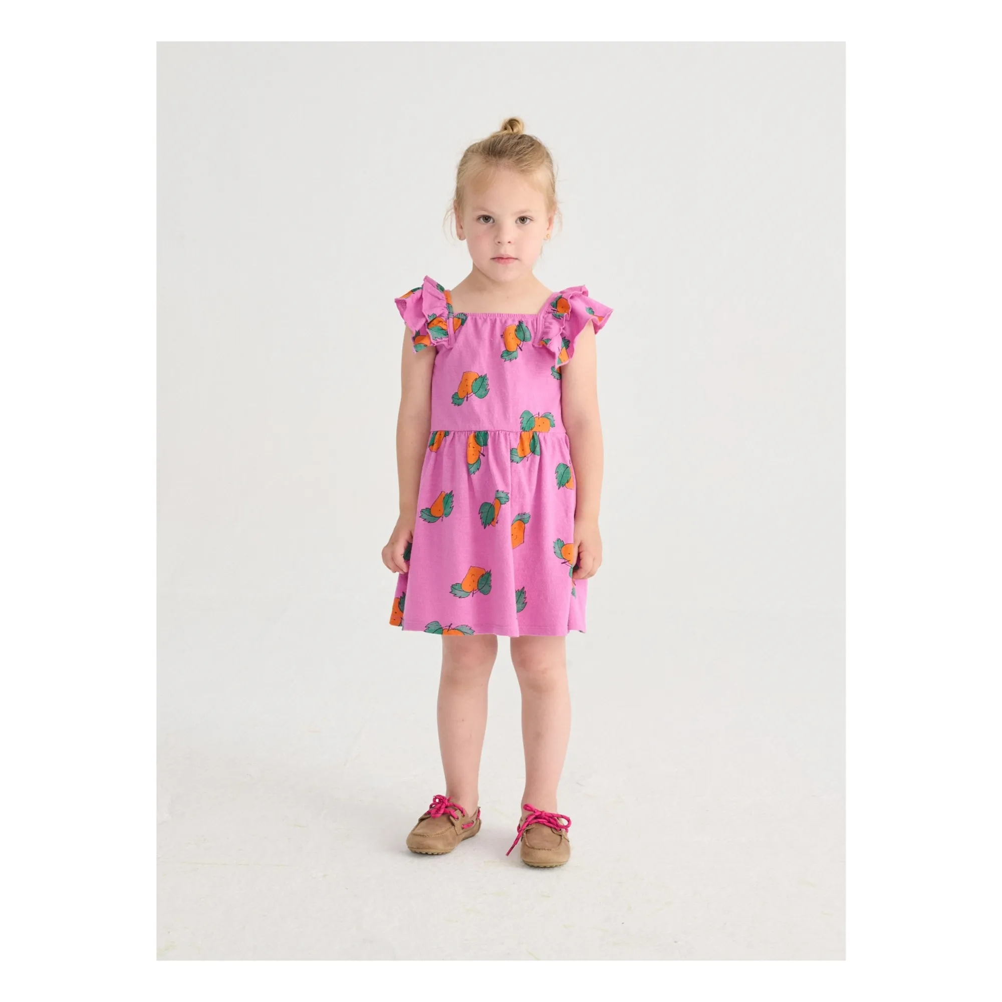 Robe Volants Oranges Coton Bio | Violet- Image produit n°1