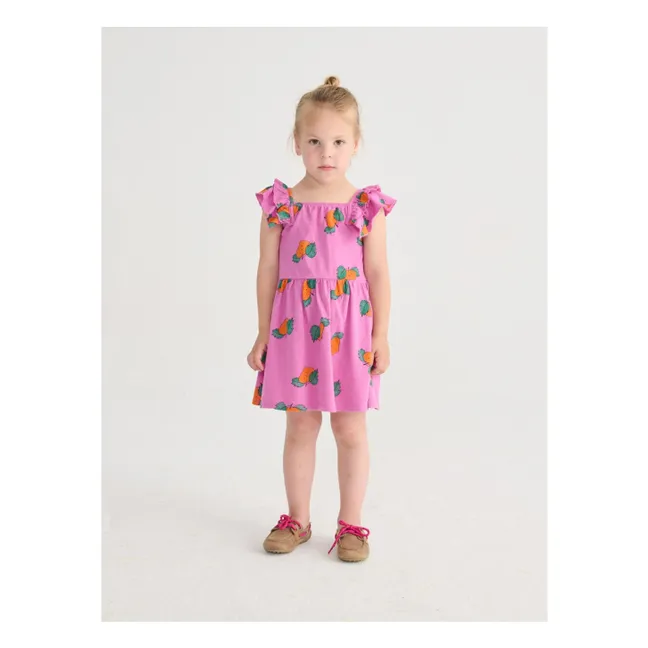 Robe Volants Oranges Coton Bio | Violet