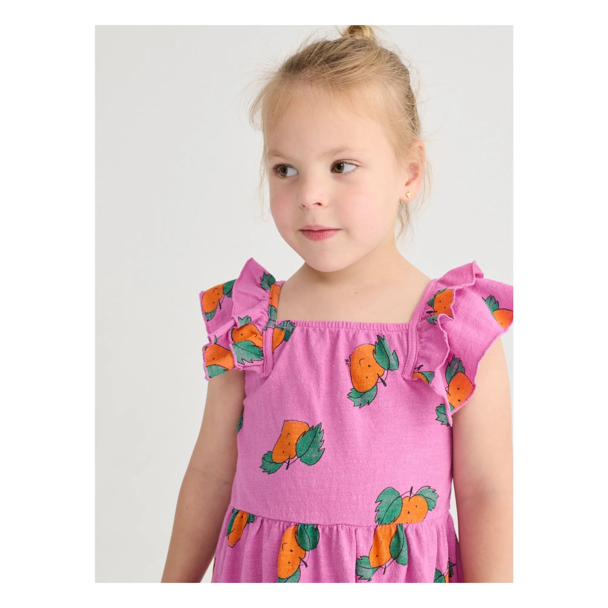 Robe Volants Oranges Coton Bio | Violet- Image produit n°2