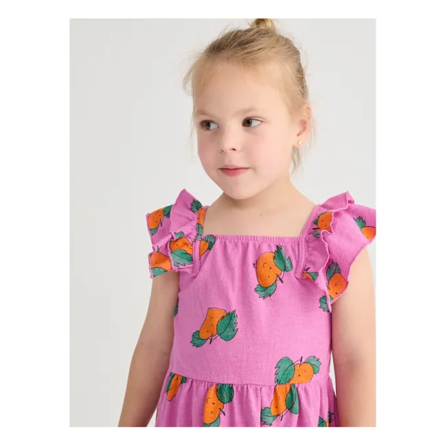 Robe Volants Oranges Coton Bio | Violet