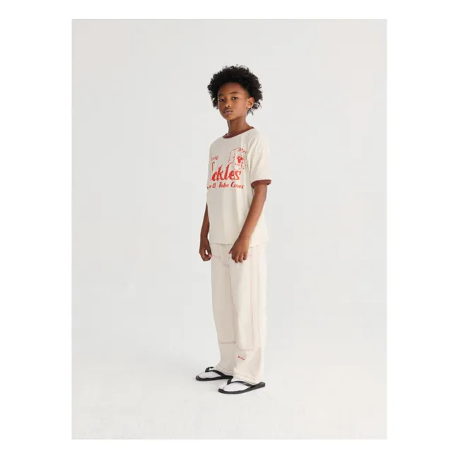 Organic Cotton Twill Panel Pants | White