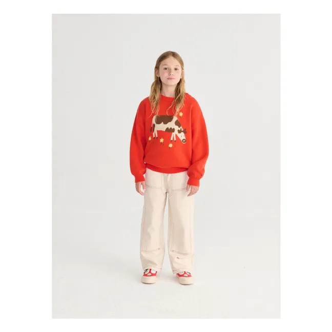 Pantalon Empiècements Twill Coton Bio | Blanc