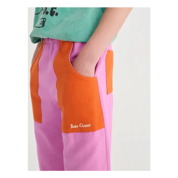 Pantalones de algodón orgánico con bloques de color | Violeta- Imagen del producto n°6